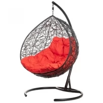 Двойное подвесное кресло BIGARDEN «Gemini promo» black (красная подушка)